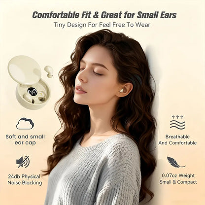  Mini Invisible Bluetooth 5.4 True Wireless In-Ear Earphones - Sports Audio Earbuds with Noise Cancelling Technology for Gaming and Summer Use