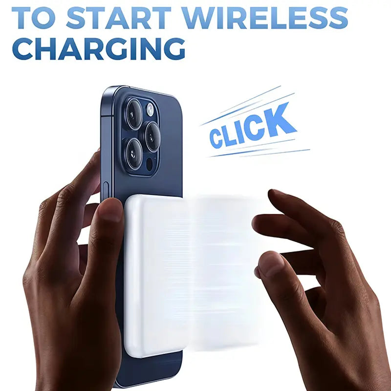5000mAh Magnetic Power Bank for iPhone 12-17 Series, Compatible with MagSafe and Non-MagSafe Cases, Portable Wireless Charger by Summerwins
